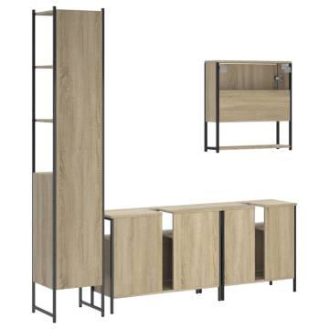 4 Piece Bathroom Furniture Set - Sonoma Oak | Hipomarket