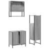 3 Piece Bathroom Furniture Set - Grey Sonoma Engineered Wood