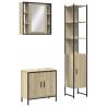 3 Piece Bathroom Cabinet Set in Sonoma Oak - Stylish Storage