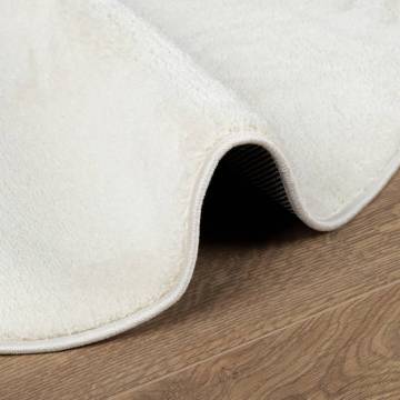 Rug OVIEDO Short Pile Cream Ø 100 cm - Soft & Stylish