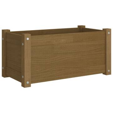 Garden Planter Honey Brown | Solid Pinewood 60x31x31 cm