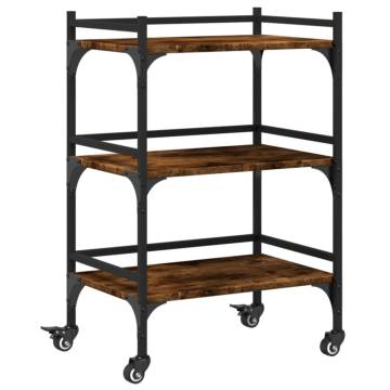 Vintage Kitchen Trolley in Smoked Oak - 50x35x75.5 cm