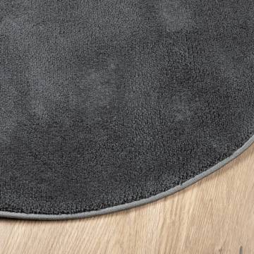 Rug OVIEDO Short Pile Anthracite Ø 100 cm - Stylish & Durable