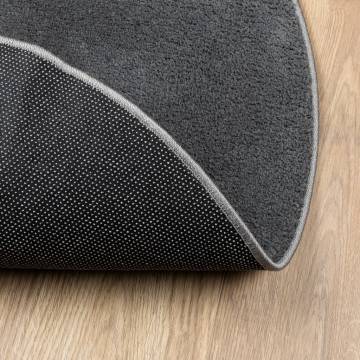 Rug OVIEDO Short Pile Anthracite Ø 100 cm - Stylish & Durable