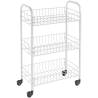 Metaltex Kitchen Trolley with 3 Baskets Siena White Colour white 