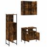 3 Piece Bathroom Cabinet Set - Smoked Oak & Engineered Wood