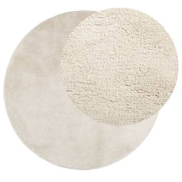 Rug OVIEDO Short Pile Beige Ø 200 cm | Stylish Home Decor