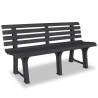 Stylish 145.5 cm Anthracite Plastic Garden Bench for Outdoor Spaces