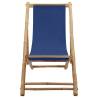 Deck Chair Bamboo & Canvas Navy Blue - Comfortable & Durable