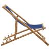 Deck Chair Bamboo & Canvas Navy Blue - Comfortable & Durable