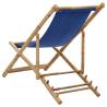 Deck Chair Bamboo & Canvas Navy Blue - Comfortable & Durable