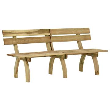 Garden Bench 220 cm - Durable Impregnated Pinewood