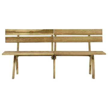 Garden Bench 220 cm - Durable Impregnated Pinewood