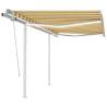 Manual Retractable Awning with LED 3x2.5 m Yellow and White Colour yellow and white Size 3 x 2.5 m Quantity in Package 1 