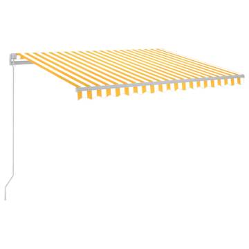 Manual Retractable Awning with LED - Yellow & White 300x250 cm