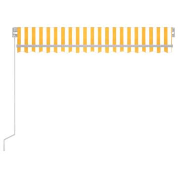 Manual Retractable Awning with LED - Yellow & White 300x250 cm