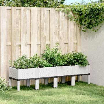 White Garden Planter with Legs - 160x40x42 cm | HipoMarket