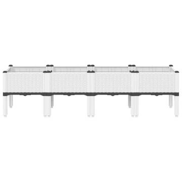 White Garden Planter with Legs - 160x40x42 cm | HipoMarket