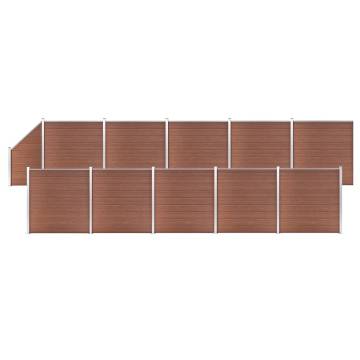 WPC Fence Set - 10 Square + 1 Slanted, Brown 1830x186 cm