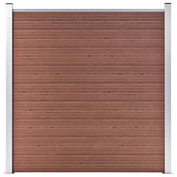 WPC Fence Set - 10 Square + 1 Slanted, Brown 1830x186 cm