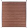 WPC Fence Set - 10 Square + 1 Slanted, Brown 1830x186 cm