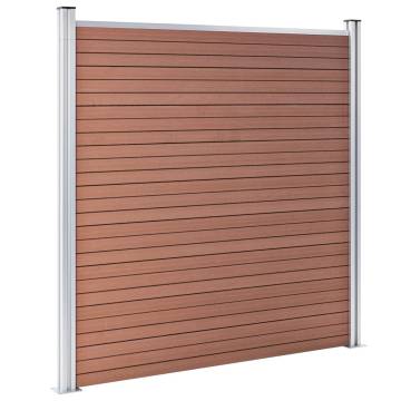 WPC Fence Set - 10 Square + 1 Slanted, Brown 1830x186 cm