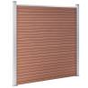 WPC Fence Set - 10 Square + 1 Slanted, Brown 1830x186 cm