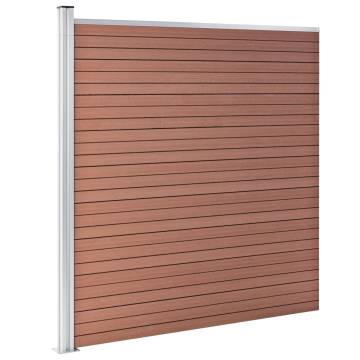 WPC Fence Set - 10 Square + 1 Slanted, Brown 1830x186 cm