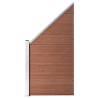 WPC Fence Set - 10 Square + 1 Slanted, Brown 1830x186 cm