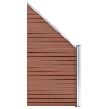 WPC Fence Set - 10 Square + 1 Slanted, Brown 1830x186 cm