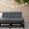 Middle Sofa with Cushions Black Solid Wood Pine Colour black pine Quantity in Package 1 Model middle sofa 