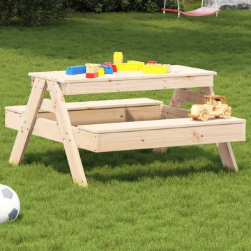 Kids Picnic Table: Solid Pine, 88x97x52 cm - Hipomarket