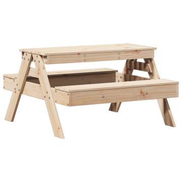 Kids Picnic Table: Solid Pine, 88x97x52 cm - Hipomarket