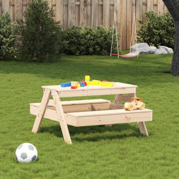 Kids Picnic Table: Solid Pine, 88x97x52 cm - Hipomarket