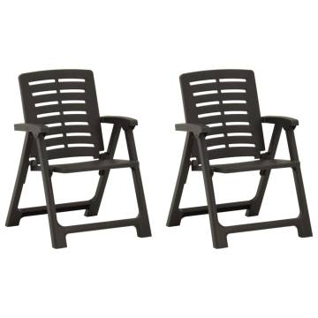 2 pcs Plastic Anthracite Garden Chairs | Hipomarket