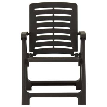 2 pcs Plastic Anthracite Garden Chairs | Hipomarket