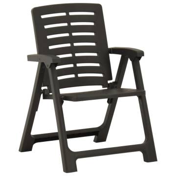 2 pcs Plastic Anthracite Garden Chairs | Hipomarket