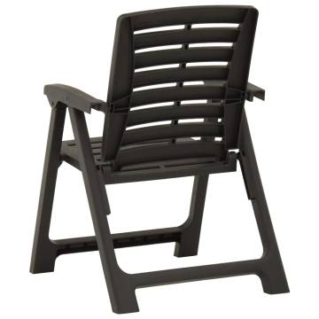 2 pcs Plastic Anthracite Garden Chairs | Hipomarket