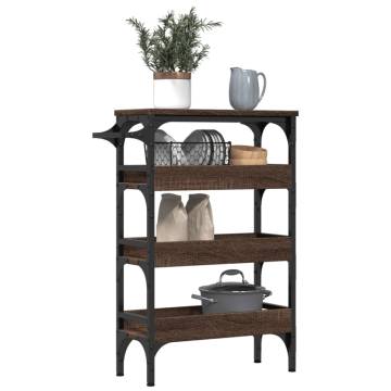 Stylish Brown Oak Kitchen Trolley | Organize & Move Easily