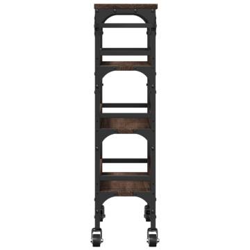 Stylish Brown Oak Kitchen Trolley | Organize & Move Easily