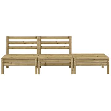 Garden Sofa 3-Seater in Impregnated Pine Wood | Hipo Market