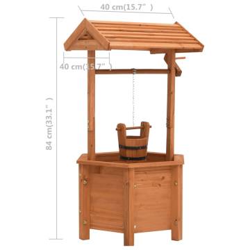 Stylish Garden Wishing Well Planter | 40x40x84 cm Firwood