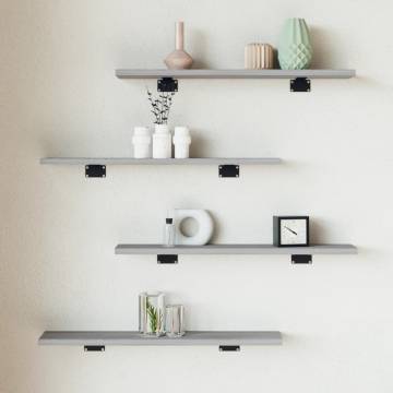 Wall Shelves 4 pcs Grey Sonoma | Durable Floating Storage