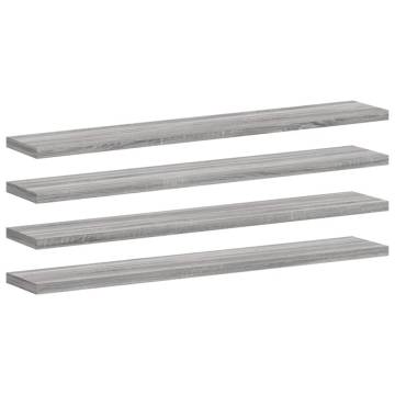 Wall Shelves 4 pcs Grey Sonoma | Durable Floating Storage