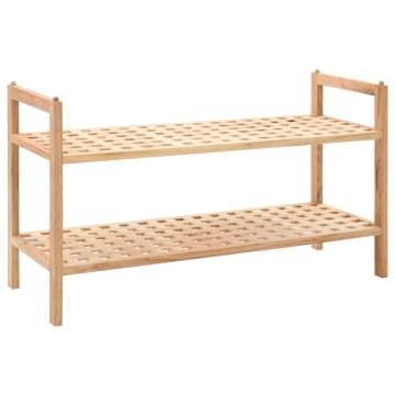 Solid Walnut Wood Shoe Rack - Space Saving & Stylish