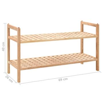 Solid Walnut Wood Shoe Rack - Space Saving & Stylish