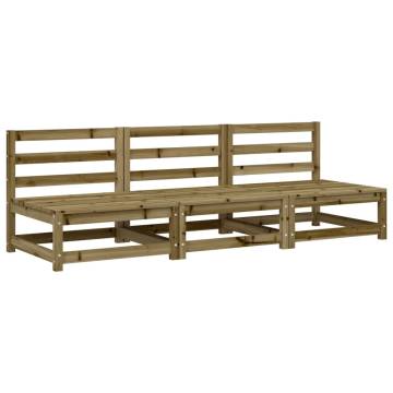 Garden Sofas Armless 3 pcs - Impregnated Pine Wood