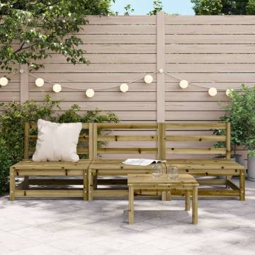 Garden Sofas Armless 3 pcs - Impregnated Pine Wood