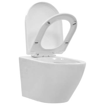 Wall Hung Rimless Toilet - Elegant Ceramic Design | HipoMarket