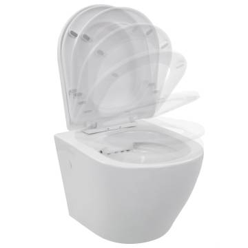 Wall Hung Rimless Toilet - Elegant Ceramic Design | HipoMarket